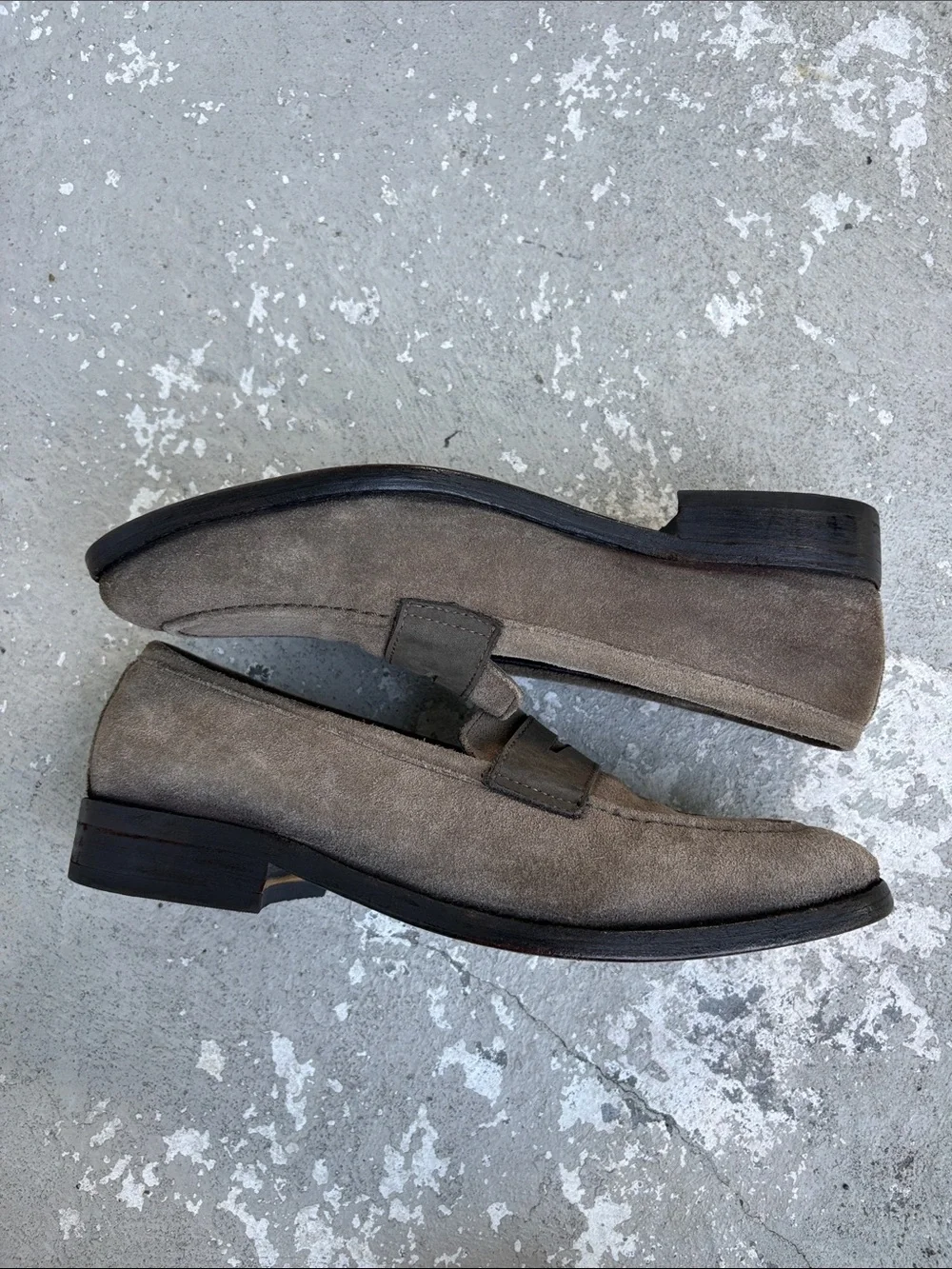 All Saints men’s suede 2 tone loafers